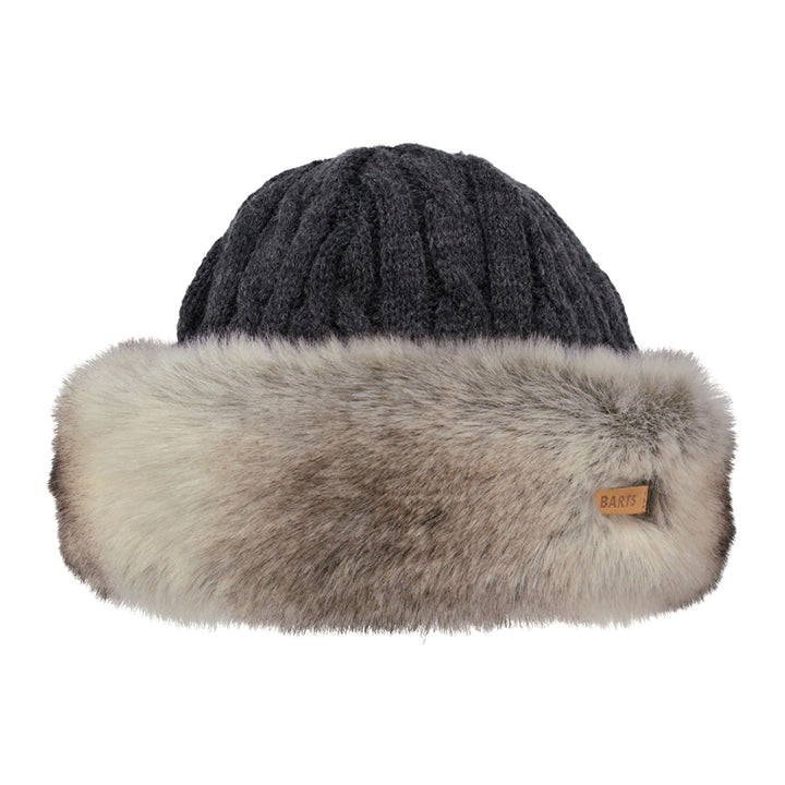 Barts Women's Warm Fur Cable Band Hat #color_heather-brown