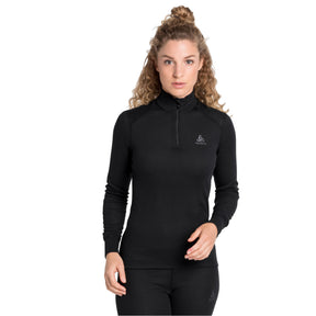 ODLO Women's Active Warm Eco Half Zip Turtleneck Baselayer Top Black / X-Small-Black / Small-Black / Medium-Black / Large-Black / X-Large #- 53 Degrees North 