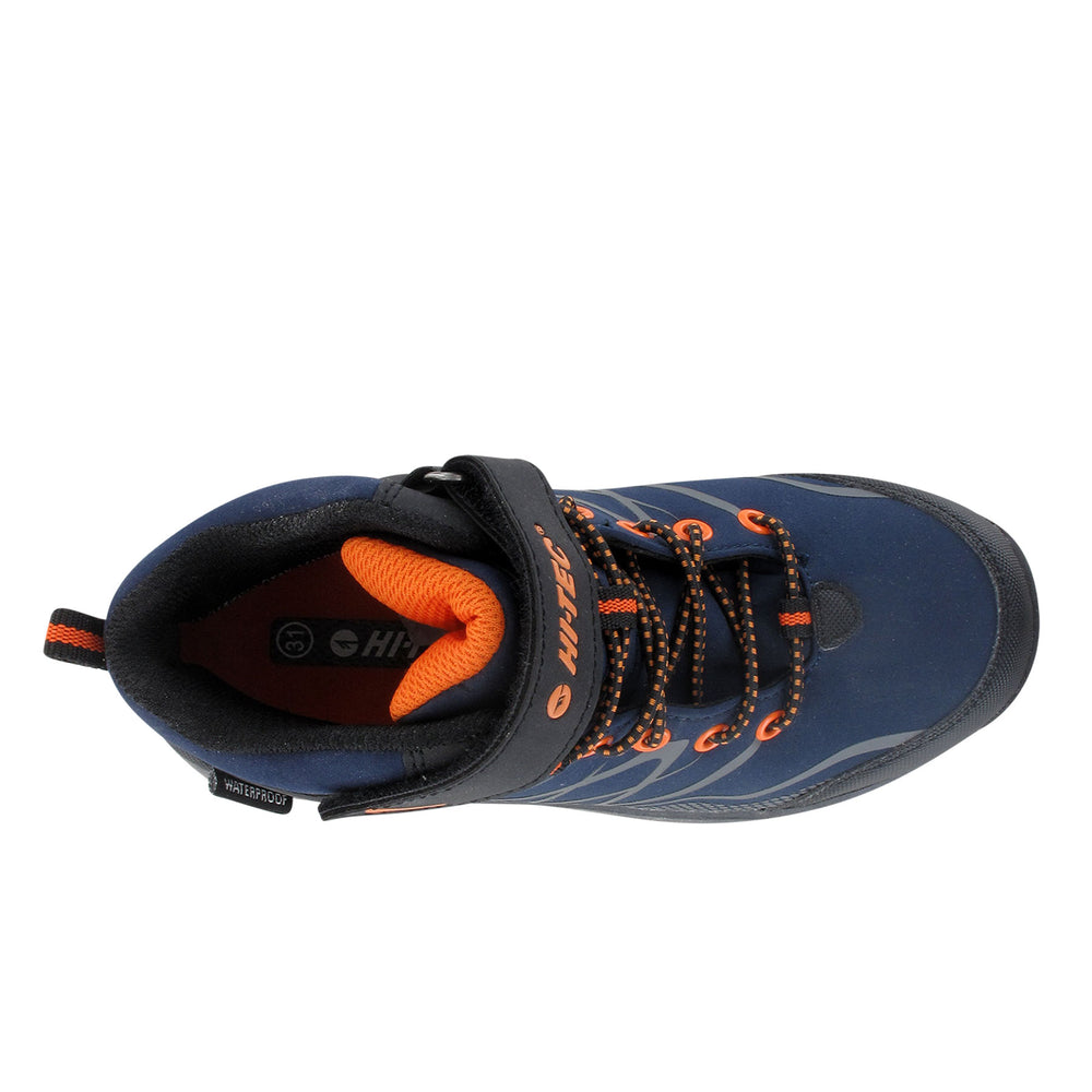 Hi-Tec Kids' Blackout Mid Junior Waterproof Boots #color_navy-orange