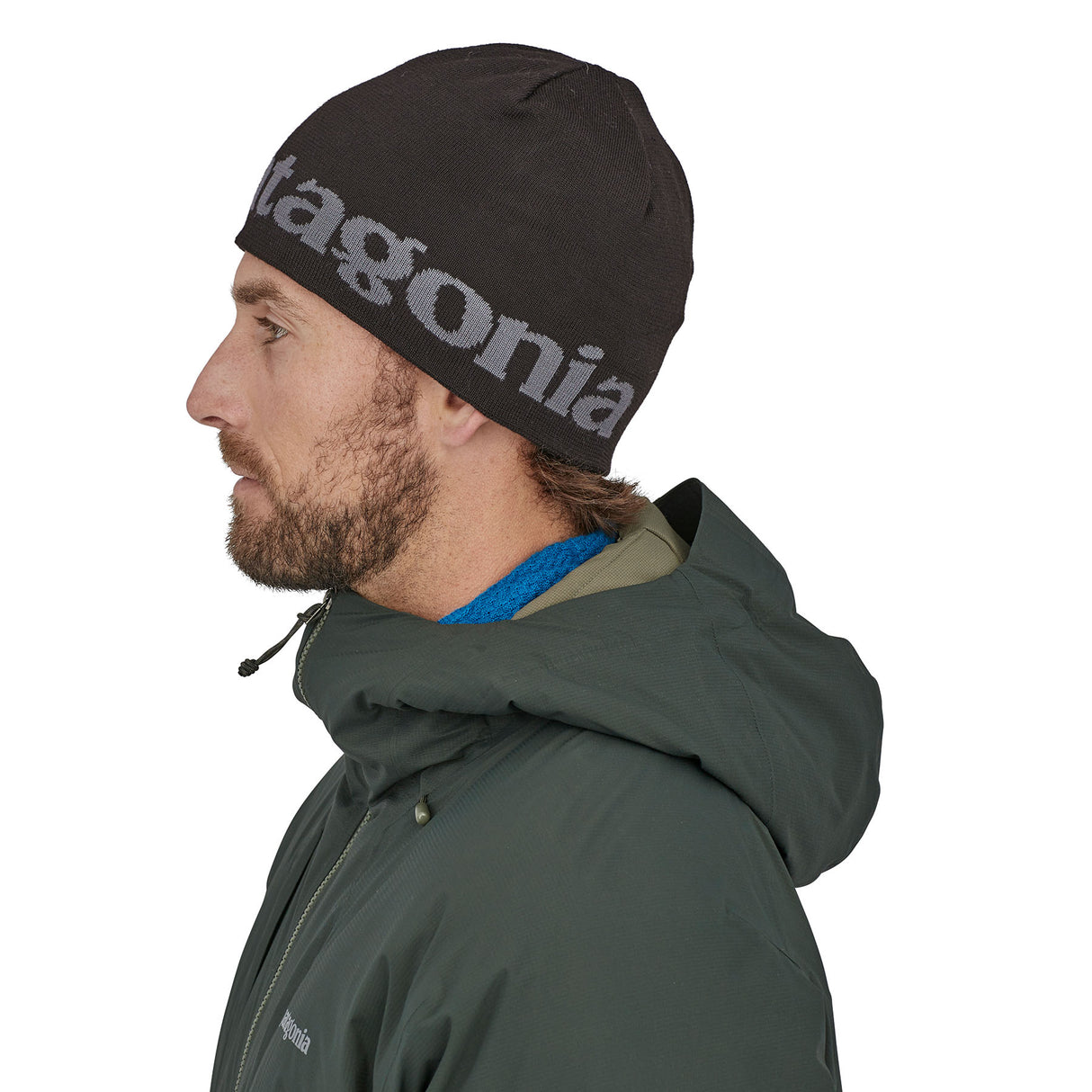 Patagonia Beanie Hat Black-Classic Fitz Roy/Andes Blue-Logo Belwe/Black #- 53 Degrees North 