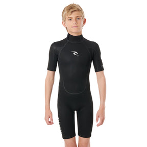 Ripcurl Junior Freelite Short Sleeve 3/2mm Springsuit Black / Age 9-10-Black / Age 11-12-Black / Age 13-14-Black / Age 15-16 #- 53 Degrees North 