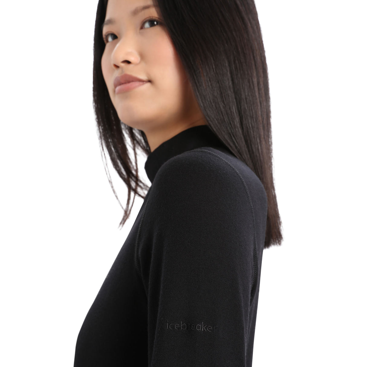 Icebreaker Women's 260 Tech Long Sleeve Turtleneck Top Black / X-Small-Black / Small-Black / Medium-Black / Large-Black / X-Large #- 53 Degrees North 