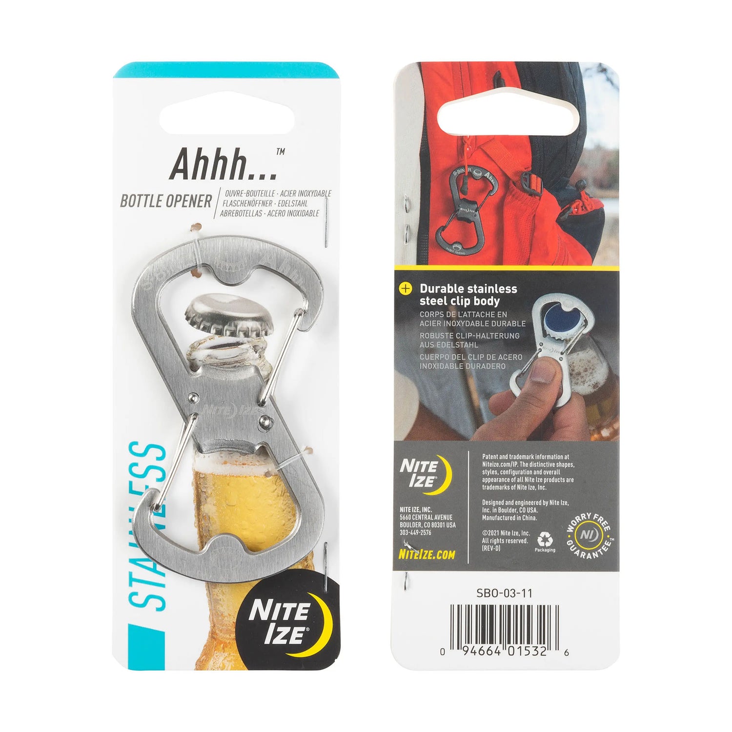 Nite Ize Ahh… Stainless Bottle Opener Stainless Steel #- 53 Degrees North 