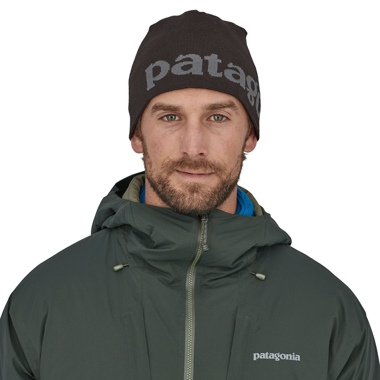 Patagonia Beanie Hat Black-Classic Fitz Roy/Andes Blue-Logo Belwe/Black #- 53 Degrees North 