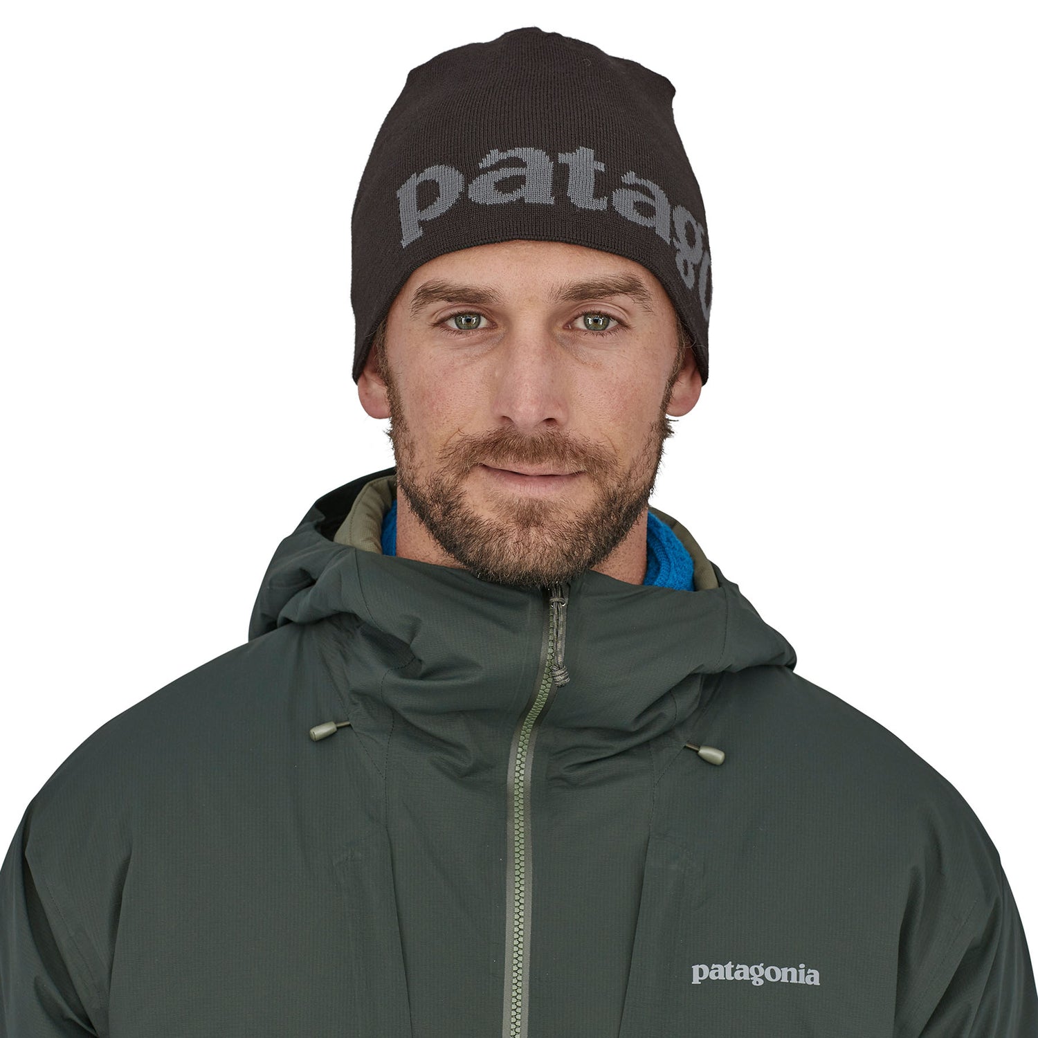Patagonia Beanie Hat Black-Classic Fitz Roy/Andes Blue-Logo Belwe/Black #- 53 Degrees North 