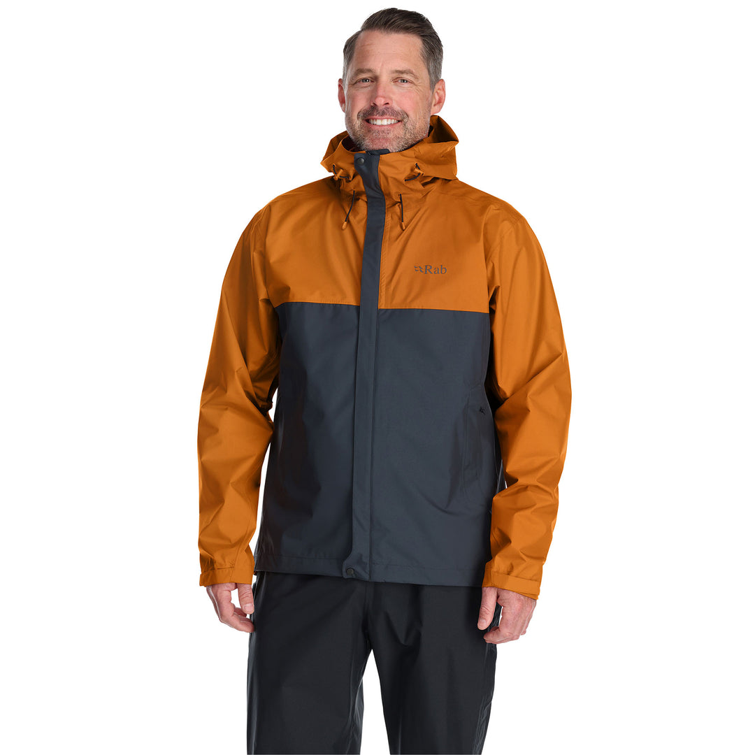 Rab Men's Downpour Eco Waterproof Jacket #color_marmalade-beluga