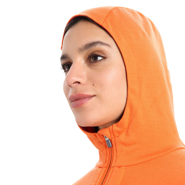 Icebreaker Women's Quantum III Long Sleeve Zip Hoodie #color_flash-cherry