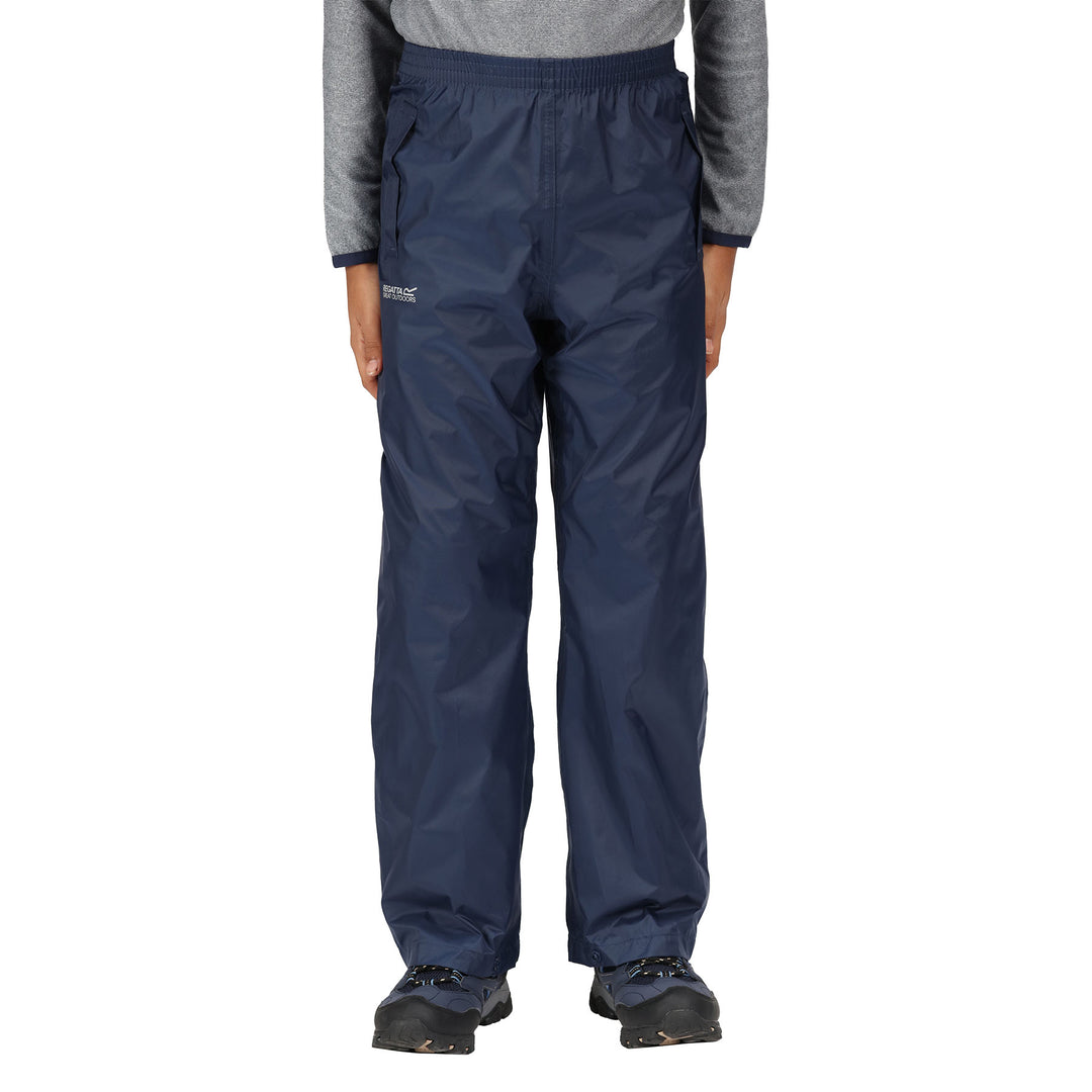 Regatta Kids' Pack-It Waterproof Overtrousers #color_midnight