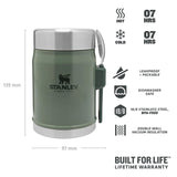 Stanley Classic Legendary Food Jar + Spork 0.4L Matte Black Pebble-Goldenrod Coral-Violet Blossom-Hammertone Green-Rose Quartz #- 53 Degrees North 