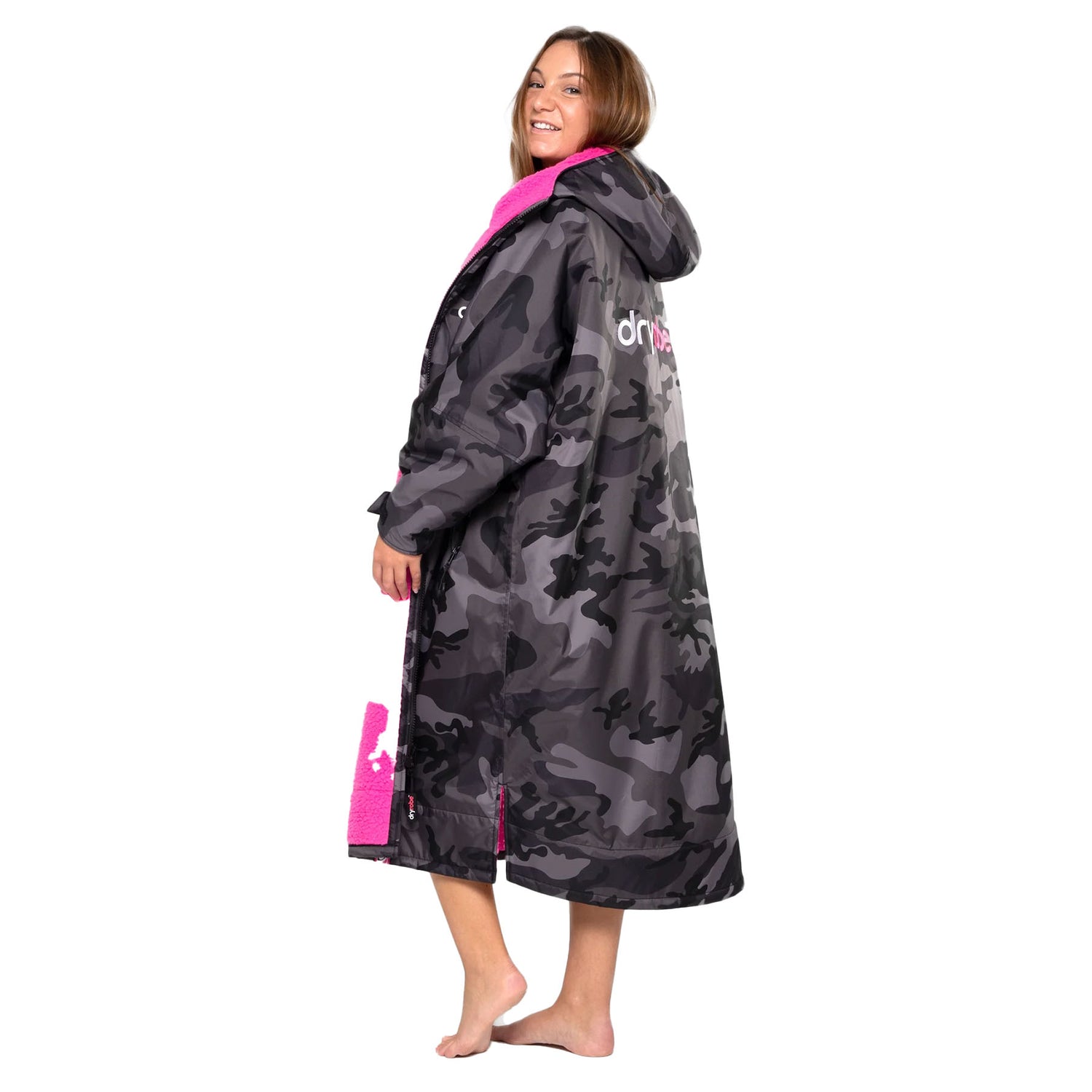 Dryrobe Adult's Advance Long Sleeve Camo/Pink Camo/Pink / S-Camo/Pink / M #- 53 Degrees North 