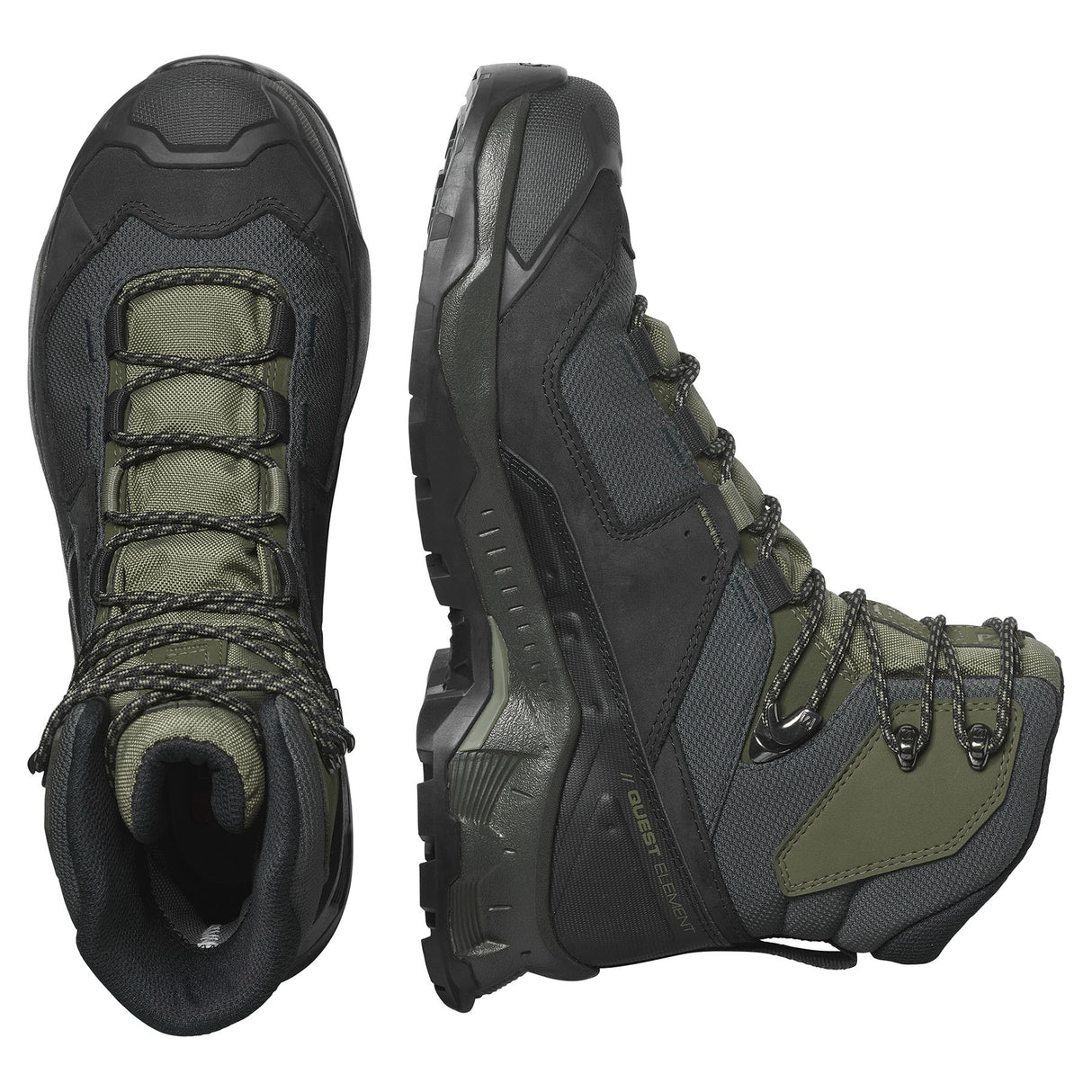 Salomon Men's Quest Element GORE-TEX Hiking Boots Black/Deep Lichen Green/Olive Night / UK 8-Black/Deep Lichen Green/Olive Night / UK 9-Black/Deep Lichen Green/Olive Night / UK 10-Black/Deep Lichen Green/Olive Night / UK 11-Black/Deep Lichen Green/Olive Night / UK 12 #- 53 Degrees North 