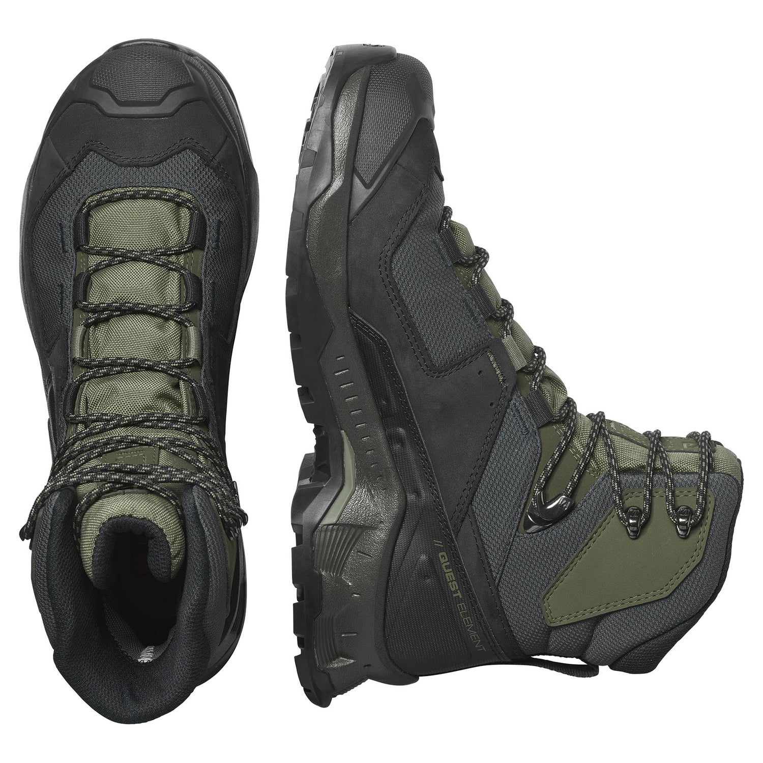 Salomon Men's Quest Element GORE-TEX Hiking Boots Black/Deep Lichen Green/Olive Night / UK 8-Black/Deep Lichen Green/Olive Night / UK 9-Black/Deep Lichen Green/Olive Night / UK 10-Black/Deep Lichen Green/Olive Night / UK 11-Black/Deep Lichen Green/Olive Night / UK 12 #- 53 Degrees North 