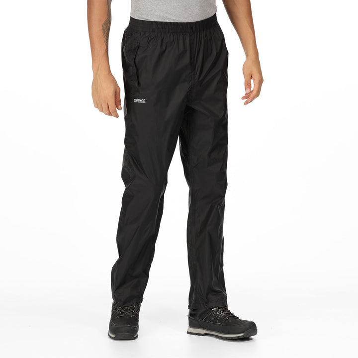 Regatta Men's Pack-It Waterproof Overtrousers #color_black
