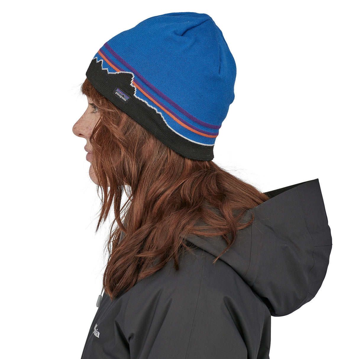 Patagonia Beanie Hat Black-Classic Fitz Roy/Andes Blue-Logo Belwe/Black #- 53 Degrees North 