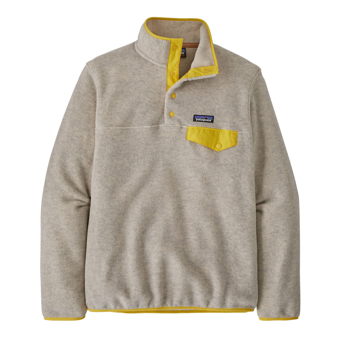 Patagonia Women's Lightweight Synch Snap-T Pullover #color_oatmeal-heather-with-shine-yellow