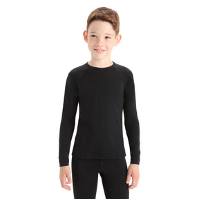 Icebreaker Kids' 200 Oasis Long Sleeve Crewe Black / Age 5-6-Black / Age 7-8-Black / Age 9-10-Black / Age 11-12-Midnight Navy / Age 5-6 #- 53 Degrees North 
