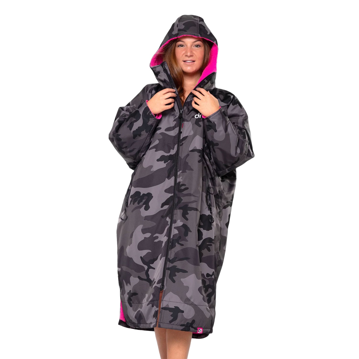 Dryrobe Adult's Advance Long Sleeve Camo/Pink Camo/Pink / S-Camo/Pink / M #- 53 Degrees North 