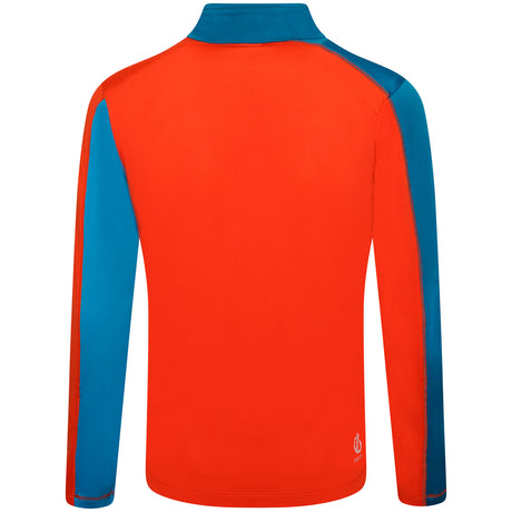 Dare 2b Kids' Formate II Core Stretch Midlayer Top #color_gulfstream-fjord-blue-rusty-orange