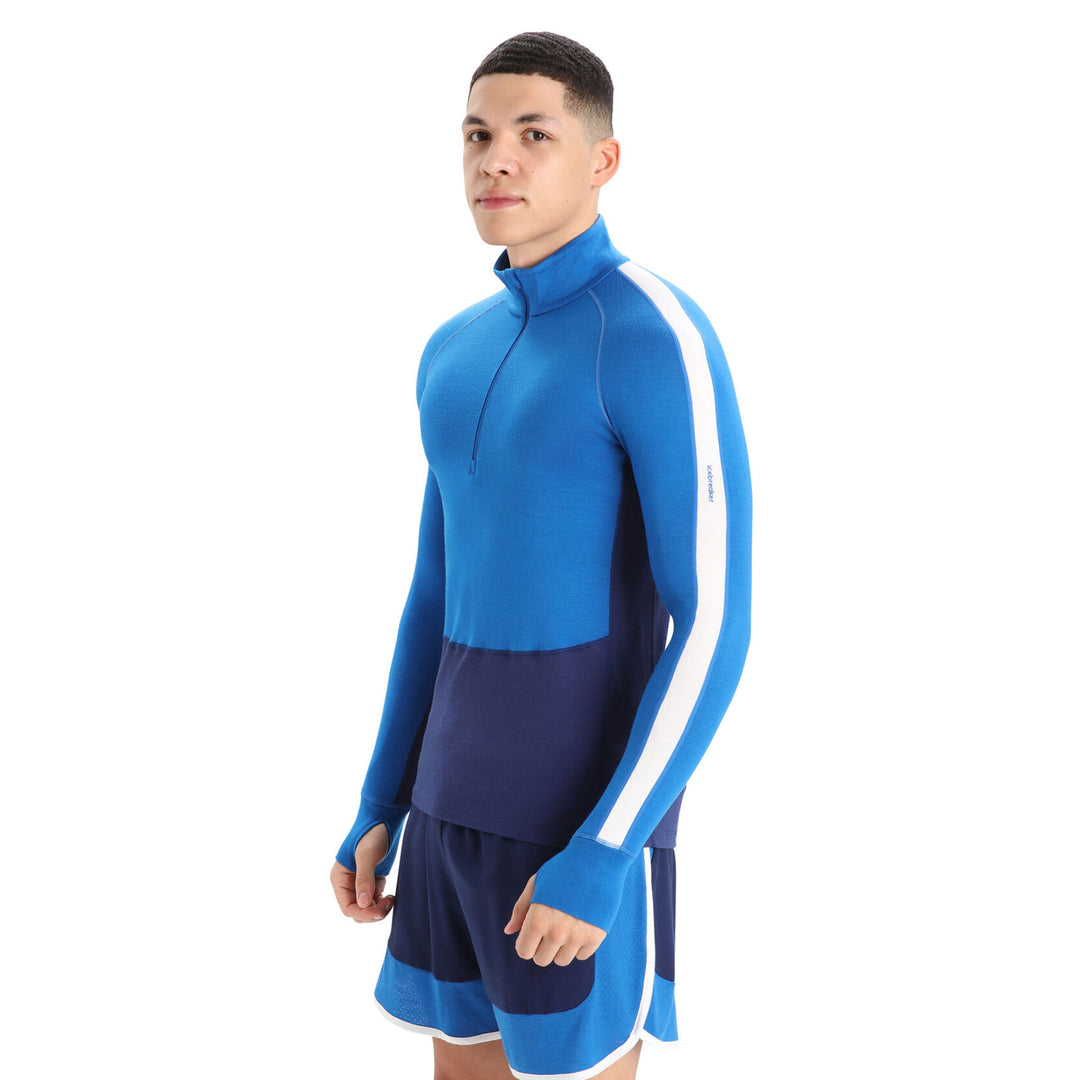 Icebreaker Men's 260 ZoneKnit Merino Long Sleeve Half Zip Pullover #color_lazurite