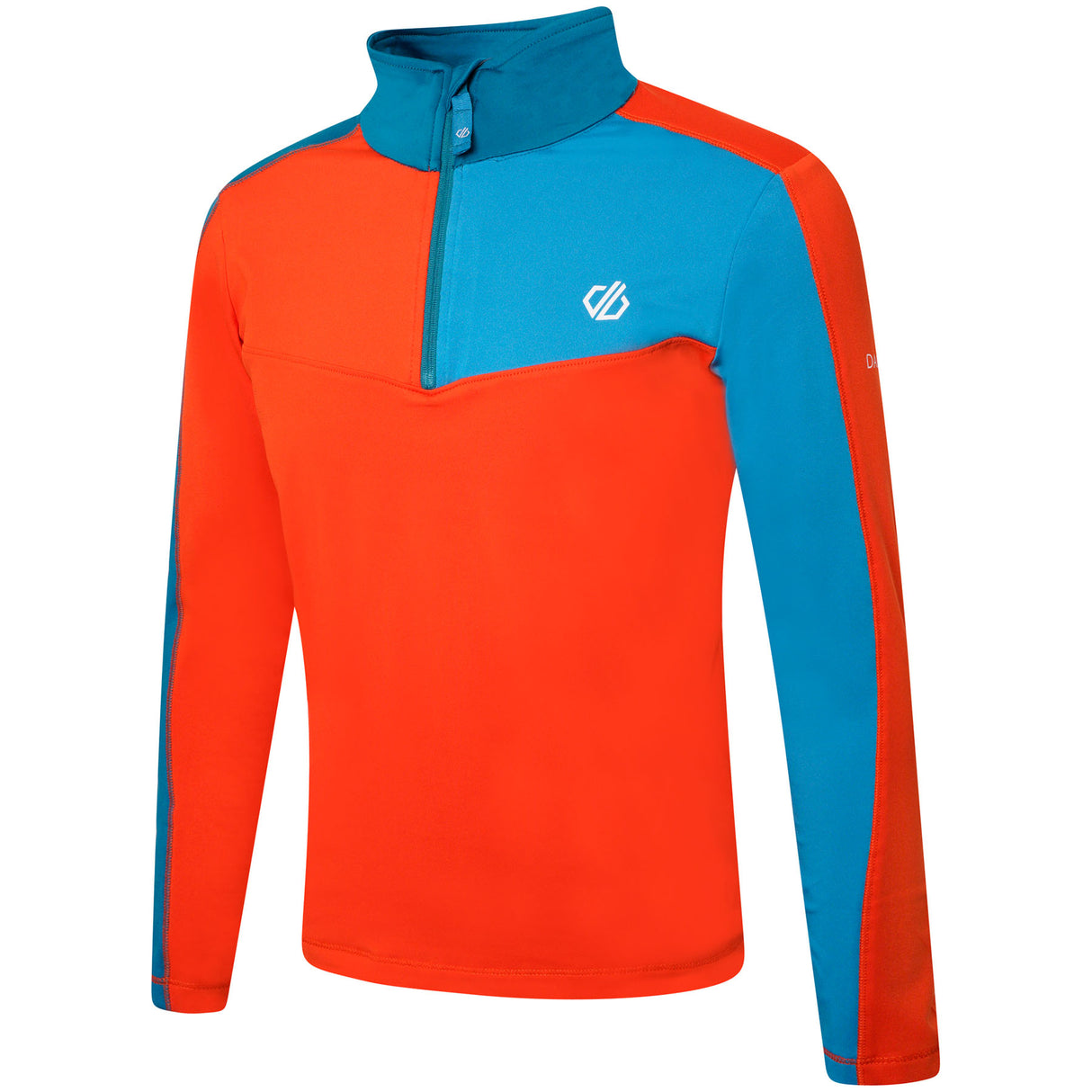 Dare 2b Kids' Formate II Core Stretch Midlayer Top #color_gulfstream-fjord-blue-rusty-orange