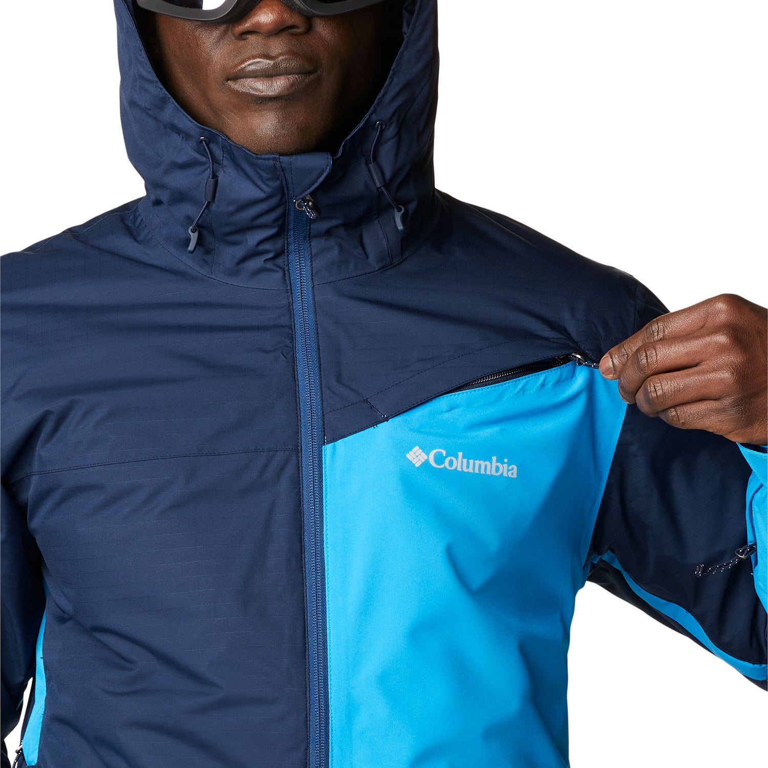 Columbia Men's Iceberg Point Waterproof Ski Jacket Compass Blue/Collegiate Navy / Small-Compass Blue/Collegiate Navy / Medium-Compass Blue/Collegiate Navy / Large-Compass Blue/Collegiate Navy / X-Large-Compass Blue/Collegiate Navy / XX-Large #- 53 Degrees North 