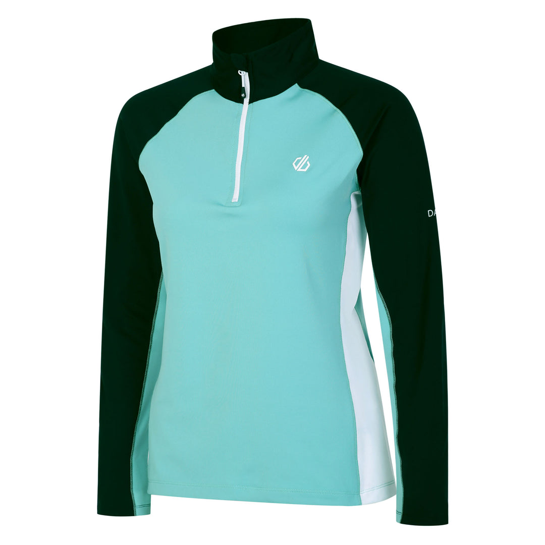 Dare 2b Women's Involved II Recycled Core Stretch Midlayer Top #color_canton-green-black-white