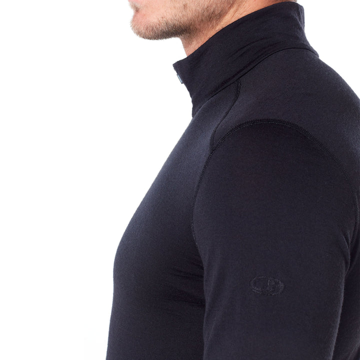 Icebreaker Men's Merino 200 Oasis Long Sleeve Half Zip Thermal Top #color_black