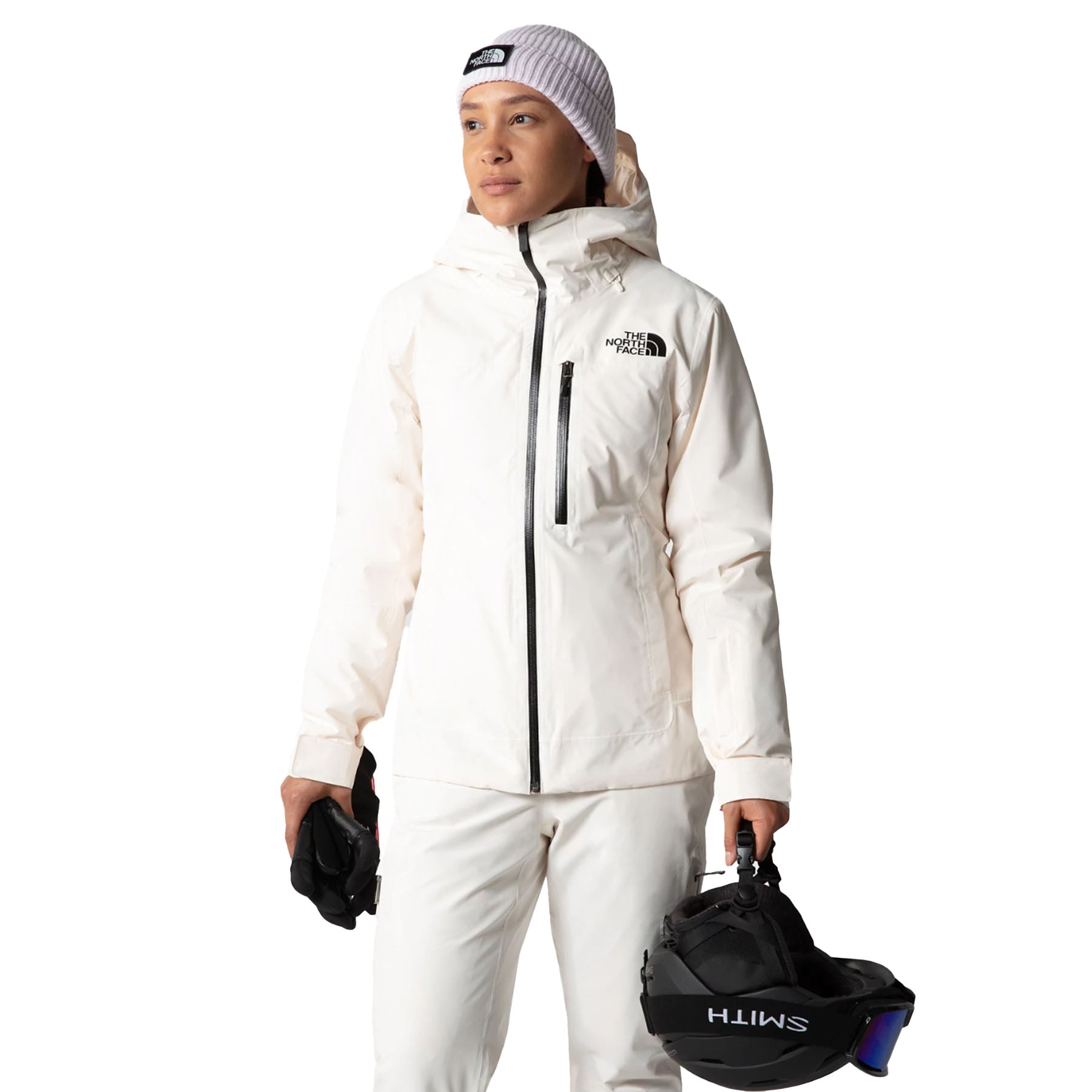 North face ski jacket white discount