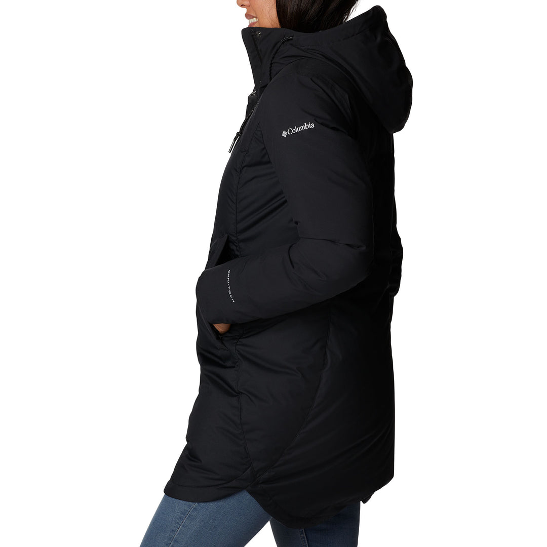 Columbia Women's Mountain Croo II Waterproof Hooded Mid Down Jacket #color_black