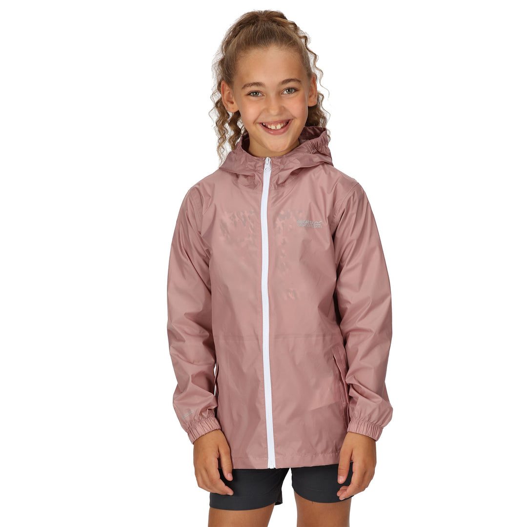 Regatta Kids' Pack It Waterproof Packaway Jacket #color_dusky-rose