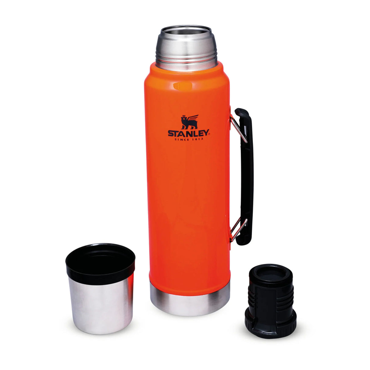 Stanley Classic Legendary Bottle 1.0L Hammertone Green-Matte Black Pebble-Blaze Orange #- 53 Degrees North 