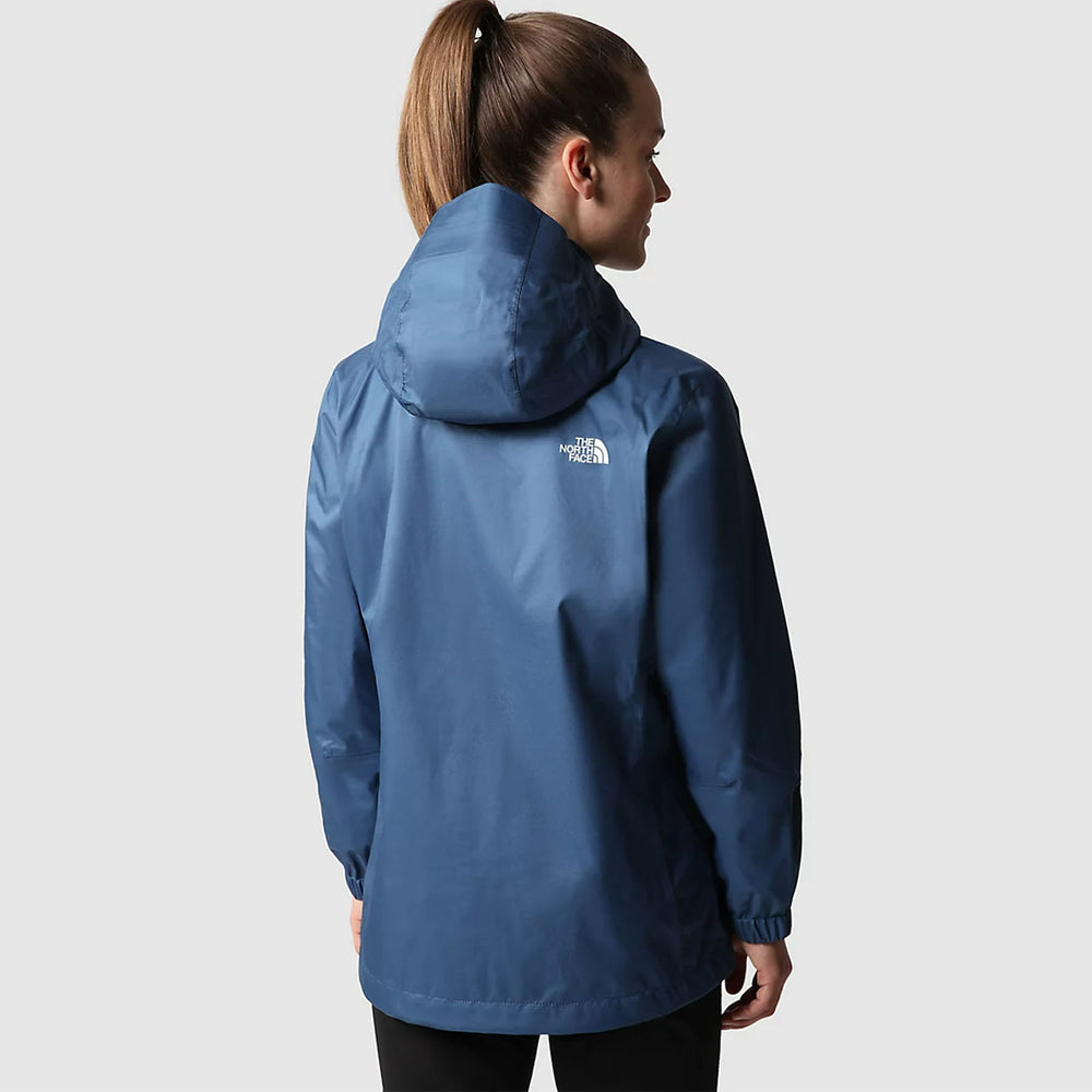 The North Face Women's Quest Hooded Waterproof Jacket #color_shady-blue-tnf-white