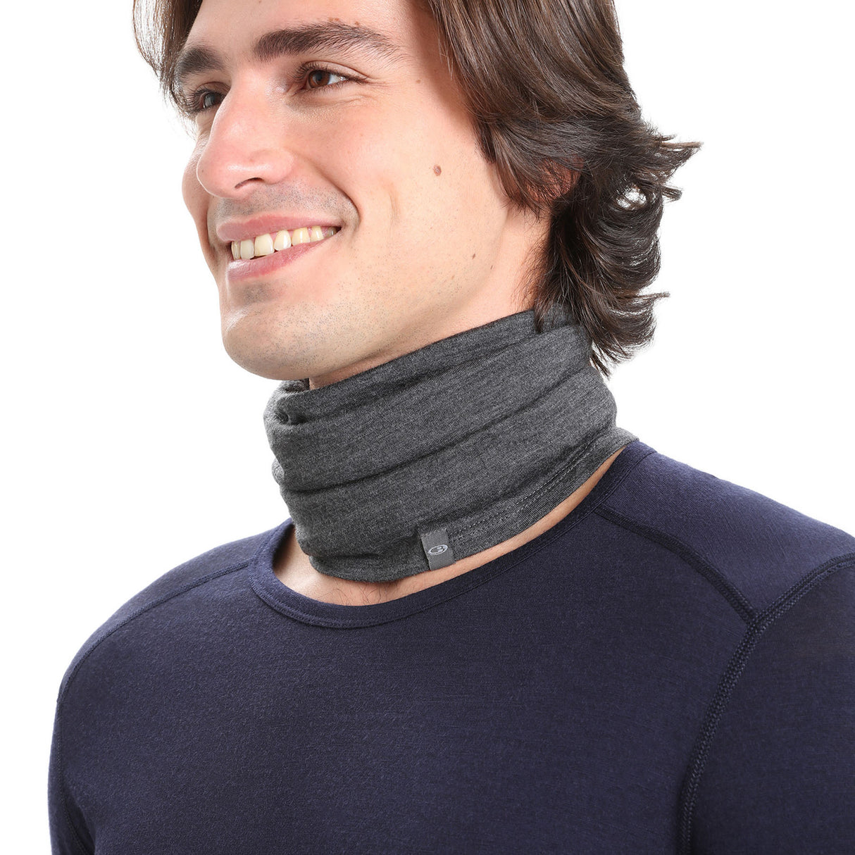 Icebreaker Unisex Merino Flexi Chute Neck Gaiter Jet Heather-Black #- 53 Degrees North 