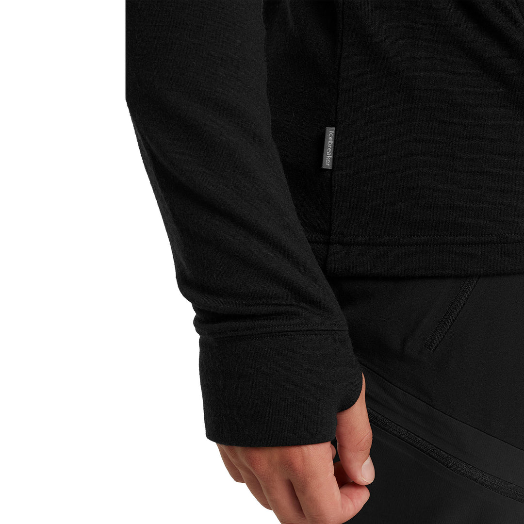Icebreaker Men's Merino Quantum III Long Sleeve Zip Hoodie #color_black