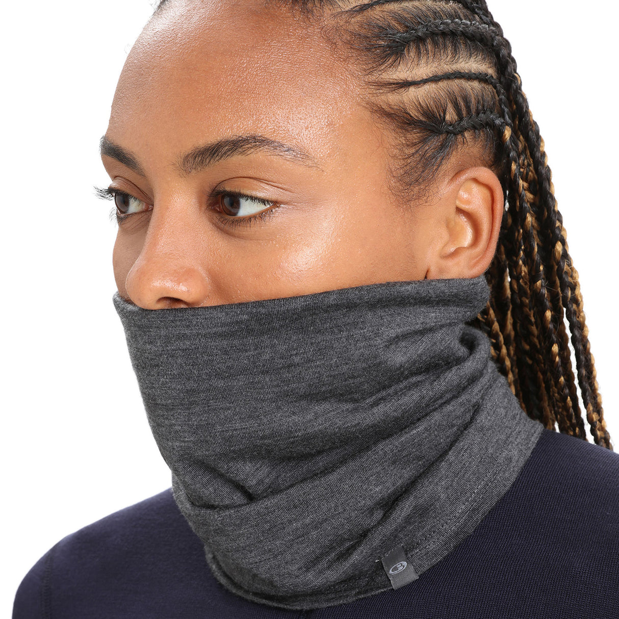 Icebreaker Unisex Merino Flexi Chute Neck Gaiter Jet Heather-Black #- 53 Degrees North 