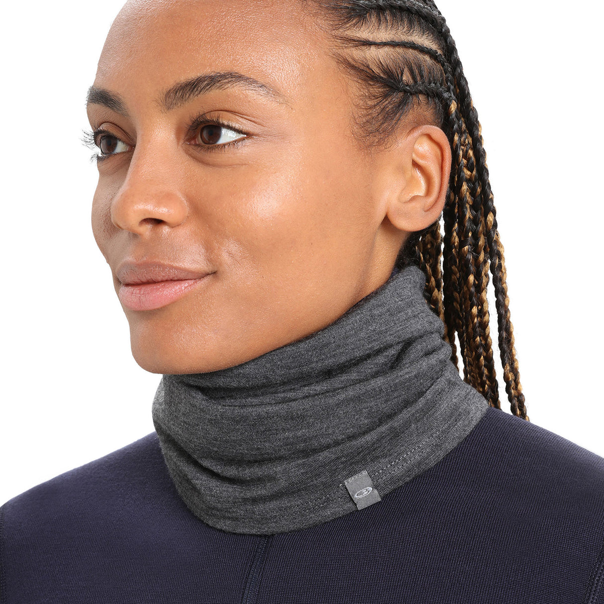 Icebreaker Unisex Merino Flexi Chute Neck Gaiter Jet Heather-Black #- 53 Degrees North 