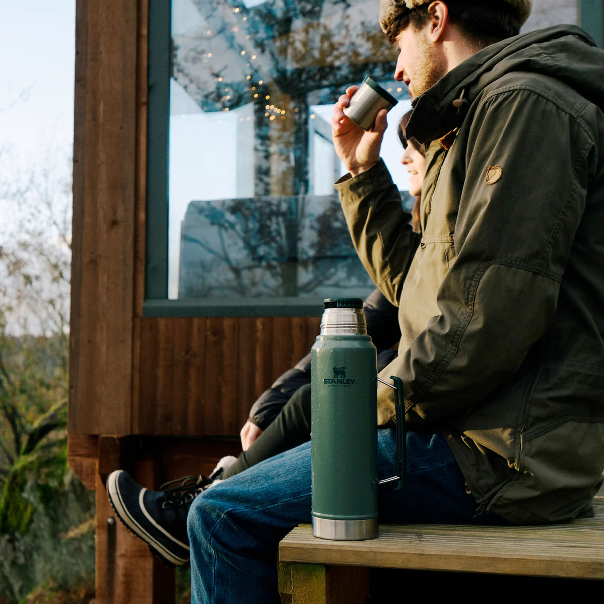 Stanley Classic Legendary Bottle 1.0L Hammertone Green-Matte Black Pebble-Blaze Orange #- 53 Degrees North 