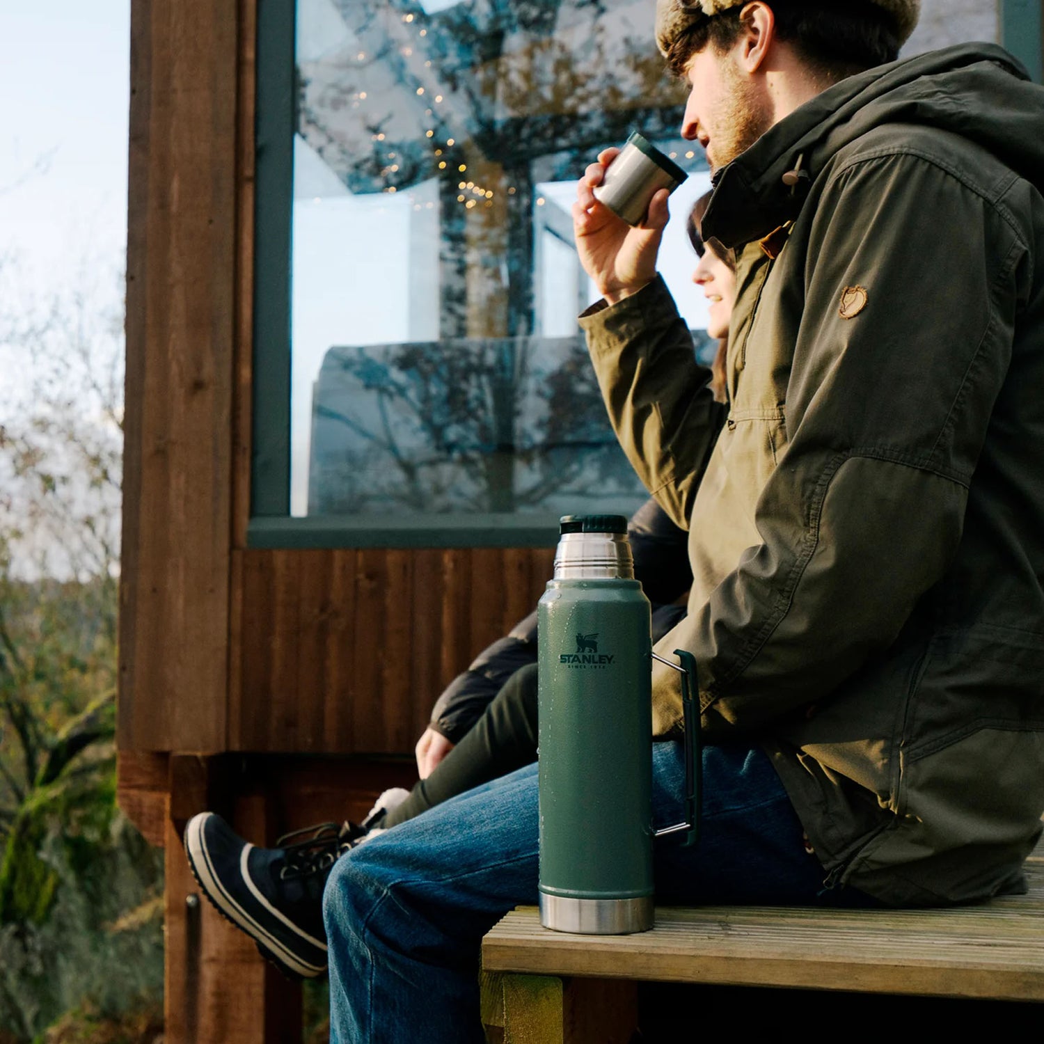 Stanley Classic Legendary Bottle 1.0L Hammertone Green-Matte Black Pebble-Blaze Orange #- 53 Degrees North 