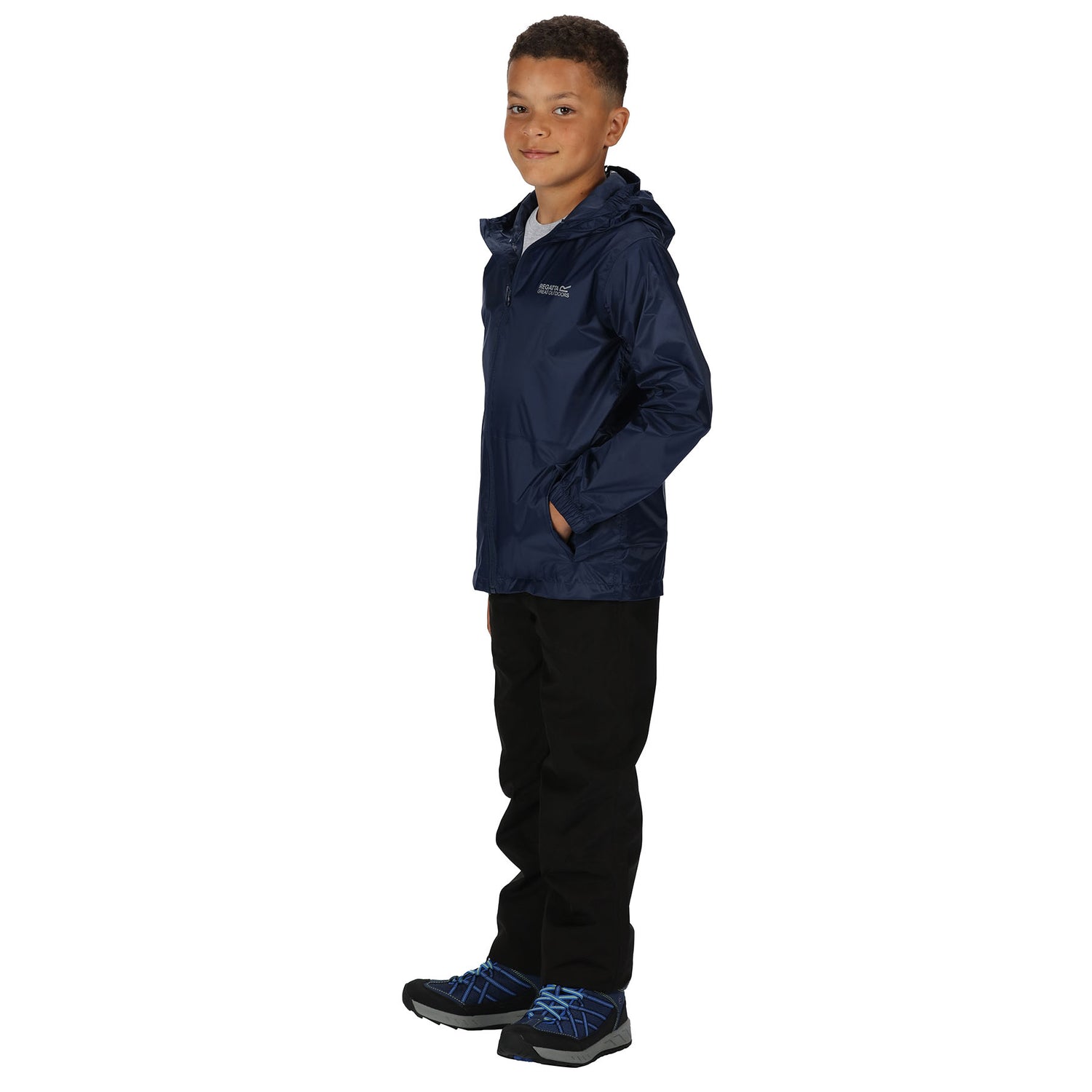 Regatta Kids' Pack-It Waterproof Packaway Jacket Olympian Blue / Age 3-4-Olympian Blue / Age 5-6-Olympian Blue / Age 7-8-Olympian Blue / Age 9-10-Olympian Blue / Age 11-12 #- 53 Degrees North 