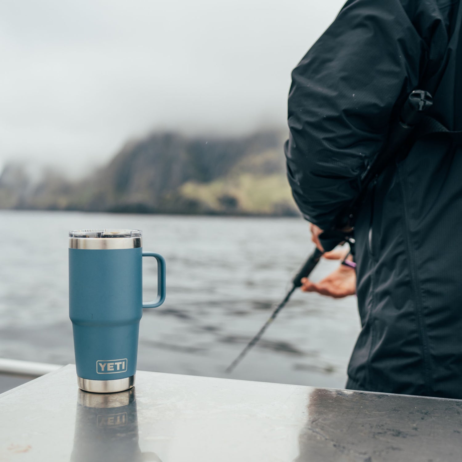 YETI Rambler 20 oz (591 ml) Travel Mug Cherry Blossom-Black Forest Green-Tropical Pink-Navy-White #- 53 Degrees North 