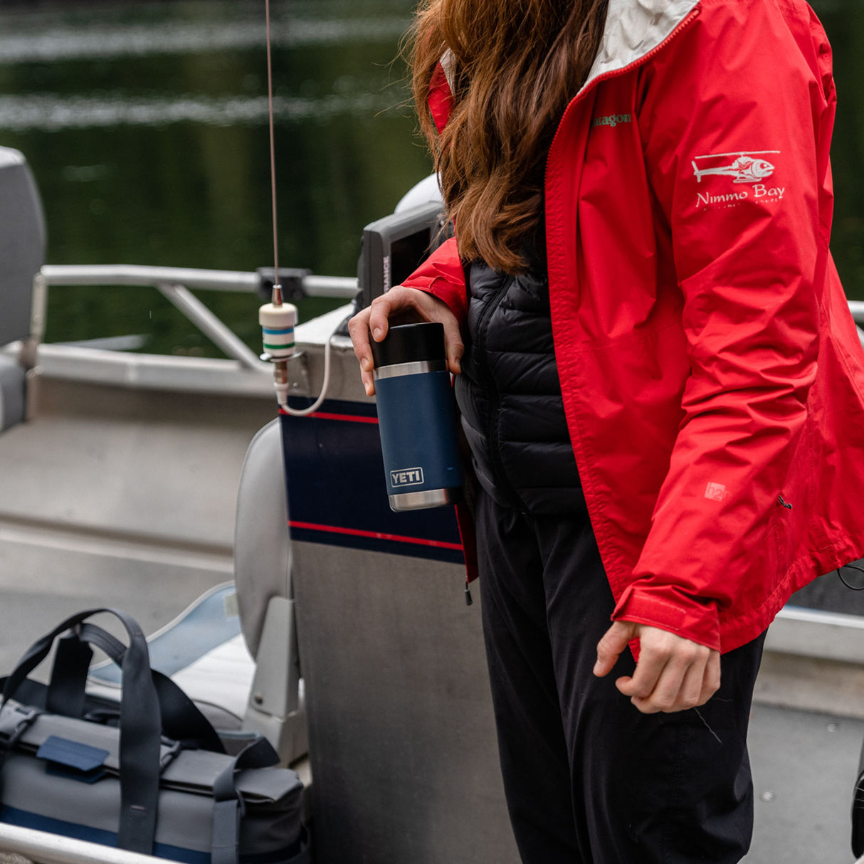 YETI Rambler 12 oz (354 ml) Bottle with HotShot Cap Rescue Red-Navy-White-Black #- 53 Degrees North 