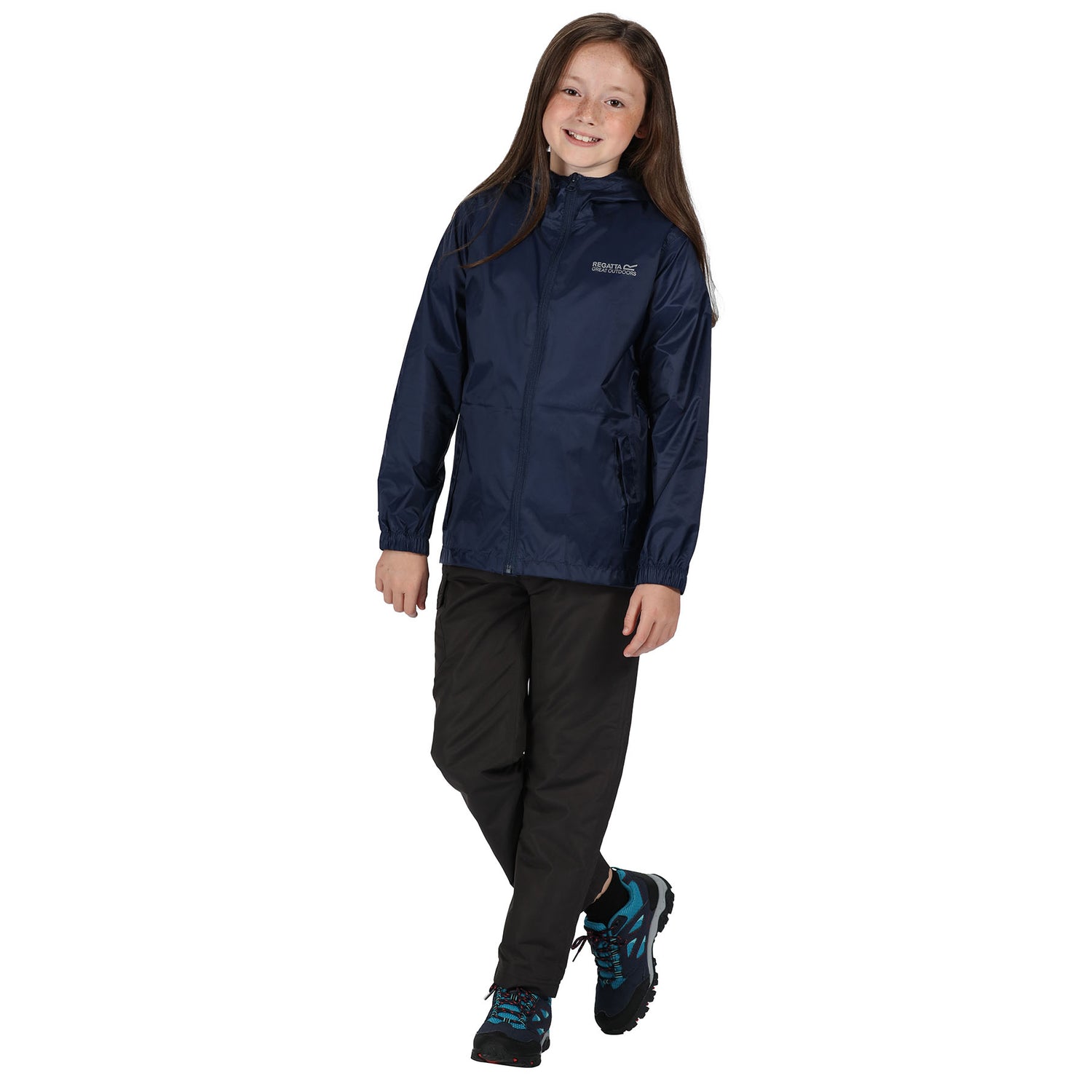 Regatta Kids' Pack-It Waterproof Packaway Jacket Olympian Blue / Age 3-4-Olympian Blue / Age 5-6-Olympian Blue / Age 7-8-Olympian Blue / Age 9-10-Olympian Blue / Age 11-12 #- 53 Degrees North 