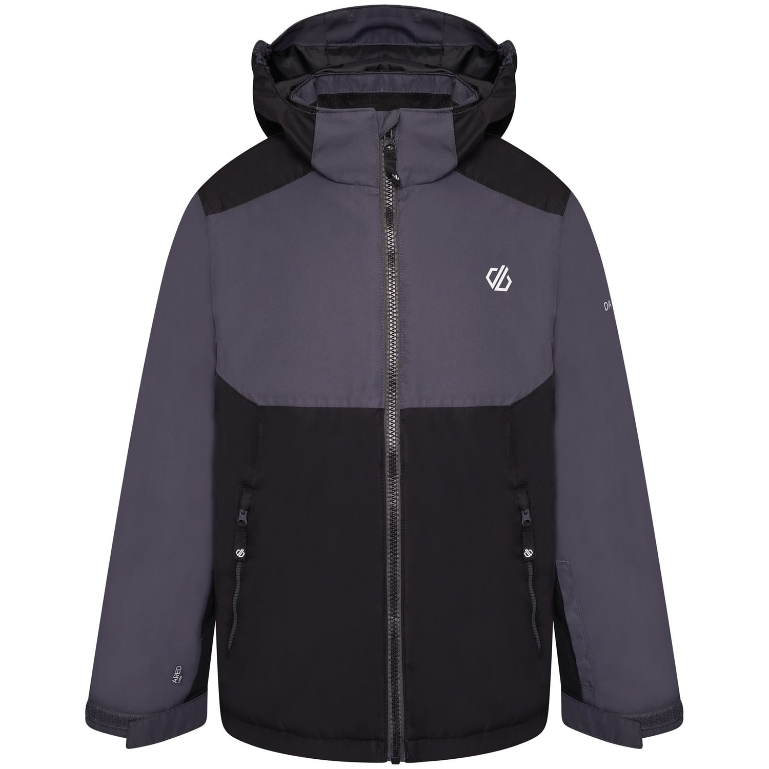 Dare 2b Kids' Impose III Ski Jacket Ebony Grey/Black / Age 3-4-Ebony Grey/Black / Age 5-6-Ebony Grey/Black / Age 7-8-Ebony Grey/Black / Age 9-10-Ebony Grey/Black / Age 11-12 #- 53 Degrees North 