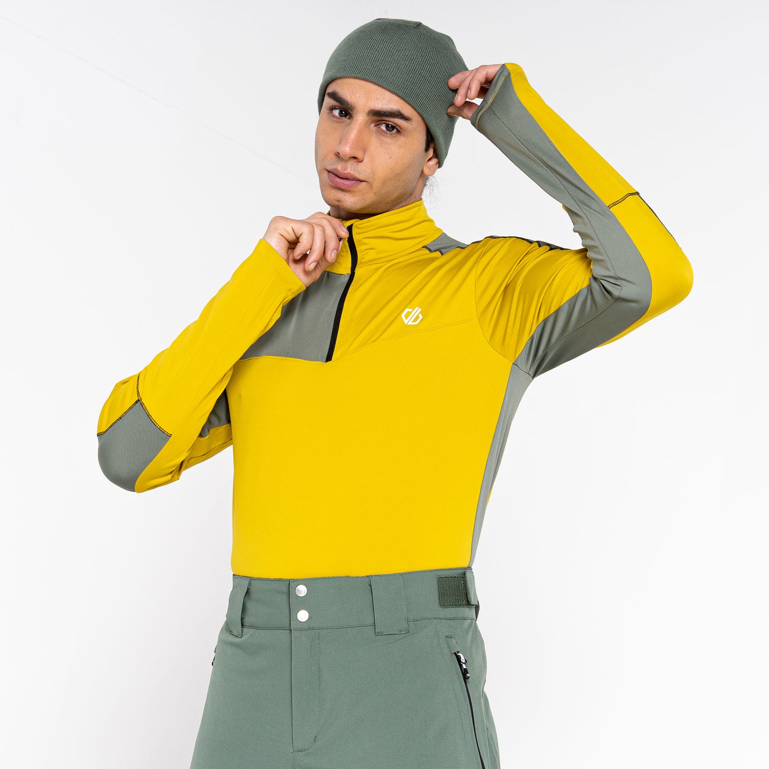 Dare 2b Men's Dignify II Core Stretch Midlayer Top Lichen Green/Black / Small-Lichen Green/Black / Medium-Lichen Green/Black / Large-Lichen Green/Black / X-Large-Lichen Green/Black / XX-Large #- 53 Degrees North 