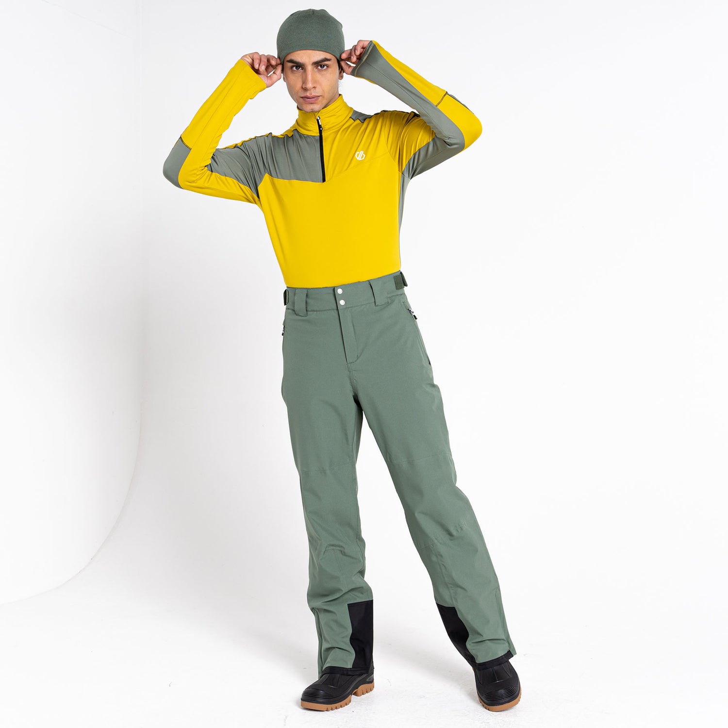 Dare 2b Men's Dignify II Core Stretch Midlayer Top Lichen Green/Black / Small-Lichen Green/Black / Medium-Lichen Green/Black / Large-Lichen Green/Black / X-Large-Lichen Green/Black / XX-Large #- 53 Degrees North 