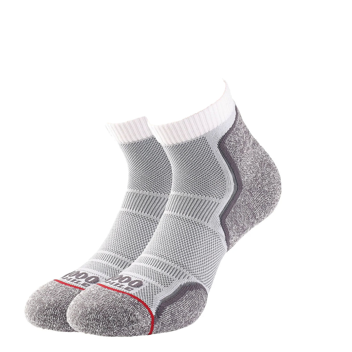 1000 Mile Men's Run Anklet Single Layer Socks - Pack of 2 White / Medium-White / Large-White / X-Large - 53 Degrees North 