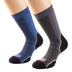1000 Mile Men's Trek Socks - Pack of 2 Grey & Navy / Medium-Grey & Navy / Large-Grey & Navy / X-Large - 53 Degrees North 