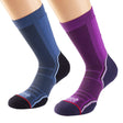 1000 Mile Women's Trek Socks - Pack of 2 Purple & Navy / Small-Purple & Navy / Medium - 53 Degrees North 
