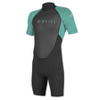 O'Neill Youth Reactor II 2mm Short Sleeve Back Zip Spring Wetsuit Black/Aqua / Age 3-4-Black/Aqua / Age 5-6-Black/Aqua / Age 7-8-Black/Aqua / Age 9-10-Black/Aqua / Age 11-12 #- 53 Degrees North 