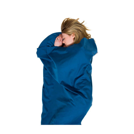 Lifeventure Poly Cotton Sleeping Bag Liner Navy / Rectangular #- 53 Degrees North 